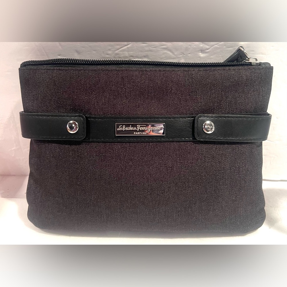 Salvatore Ferragamo Perfume Make Up Bag Travel Toiletries Black.